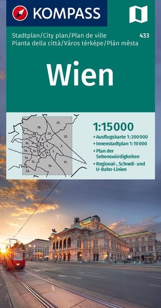 KOMPASS Stadtplan Wien 1:15.000, Sonstige von , Kompass-Karten, 9783991542667