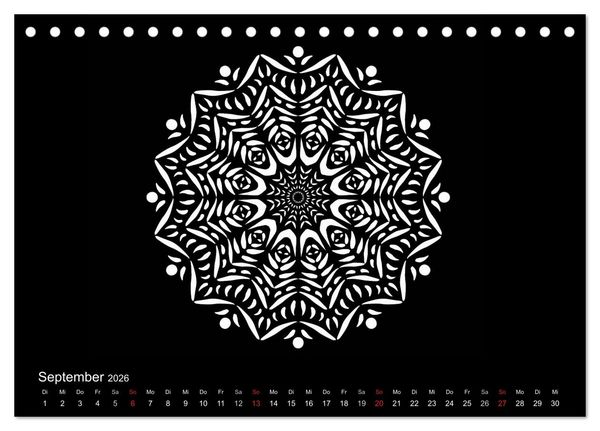 Produktbild: Entspannung und Ruhe durch Mandalas (Tischkalender 2026 DIN A5 quer), CALVENDO Monatskalender