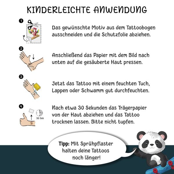 Produktbild: 150 hautfreundliche Kindertattoos - Thema: Tierischer Spaß