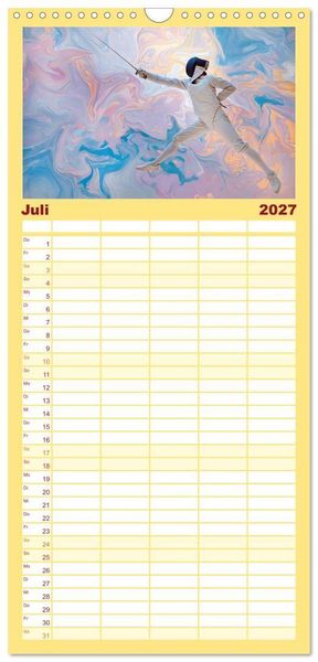 Produktbild: Familienplaner 2027 - Olympia. Anders. mit 5 Spalten (Wandkalender, 21 x 45 cm) CALVENDO
