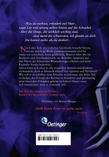 Produktbild: Der Biss der Schwarzen Witwe / Animox Bd. 4