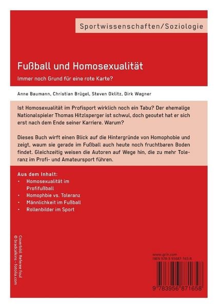 Produktbild: Fußball und Homosexualität. Immer noch Grund für eine rote Karte?