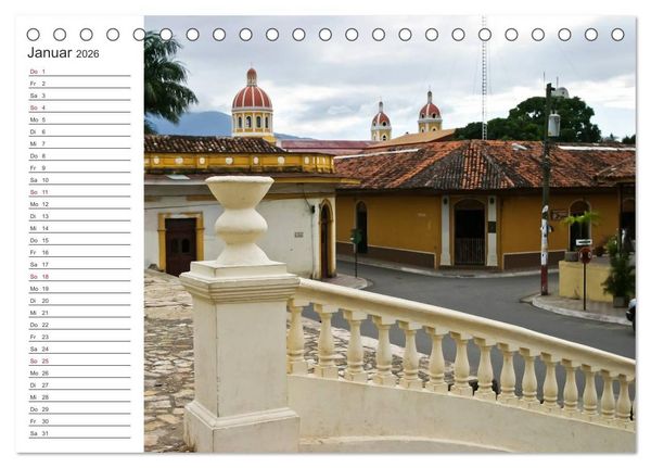 Produktbild: Nicaragua - Vulkane und Kolonialarchitektur (Tischkalender 2026 DIN A5 quer), CALVENDO Monatskalender