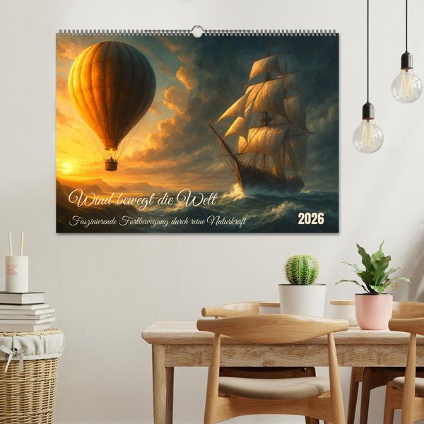 Produktbild: Wind bewegt die Welt (Wandkalender 2026 DIN A2 quer), CALVENDO Monatskalender