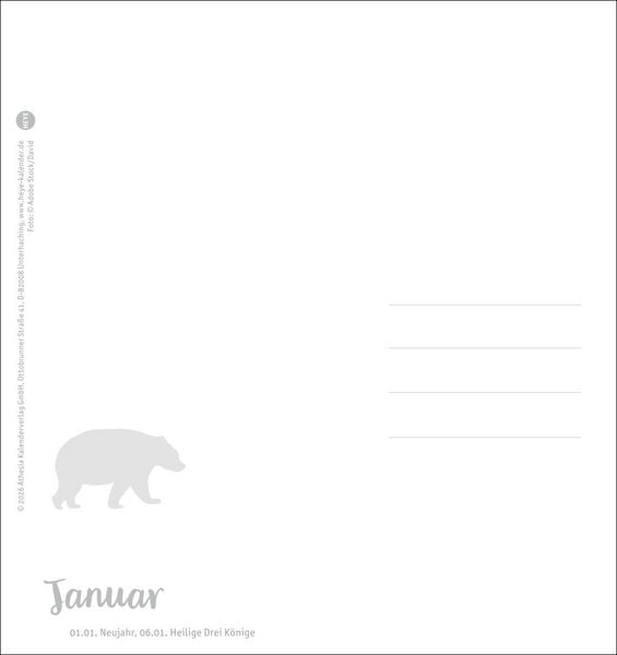 Produktbild: B&auml;renstark Postkartenkalender 2027
