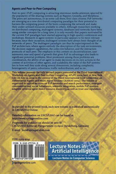 Produktbild: Agents and Peer-to-Peer Computing