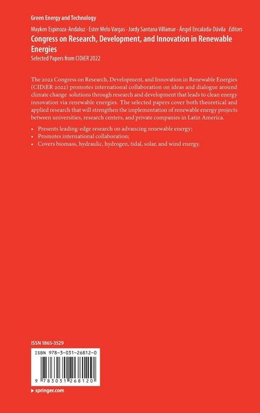 Produktbild: Congress on Research, Development, and Innovation in Renewable Energies