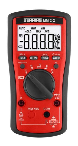 Benning MM 2-2 Hand-Multimeter digital CAT II 1000 V, CAT III 600 V, CAT IV 300 V Anzeige (Counts): 6000