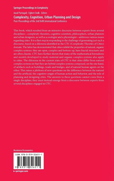 Produktbild: Complexity, Cognition, Urban Planning and Design