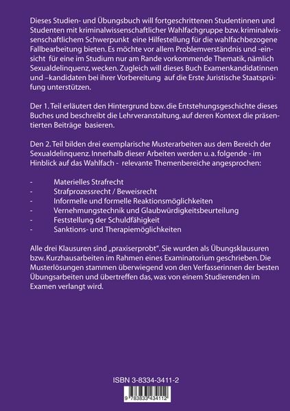 Produktbild: Kriminalwissenschaft im Schwerpunkt-Studium des Rechts - am Beispiel der Sexualdelinquenz