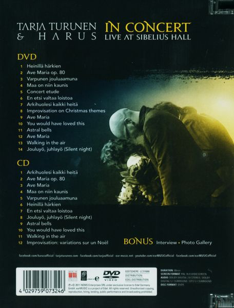 Produktbild: Tarja Turunen & HARUS - In Concert/Live at Sebelius Hall (+ CD)