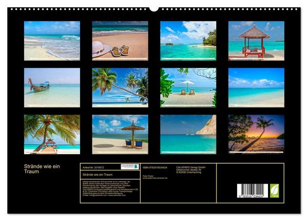 Produktbild: Str&auml;nde wie ein Traum (hochwertiger Premium Wandkalender 2026 DIN A2 quer), Kunstdruck in Hochglanz