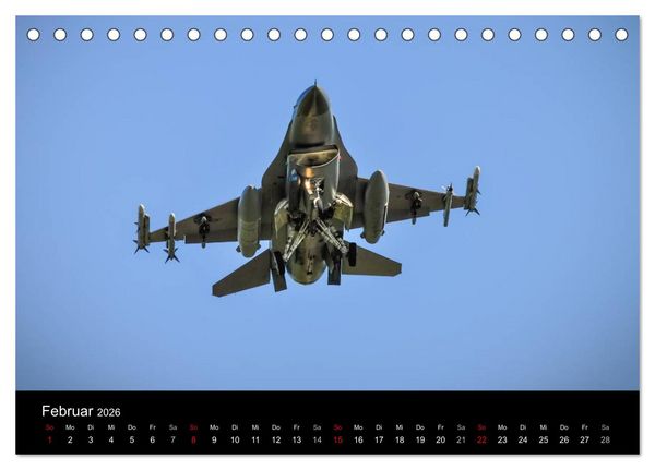 Produktbild: F-16 Fliegende Legende (Tischkalender 2026 DIN A5 quer), CALVENDO Monatskalender