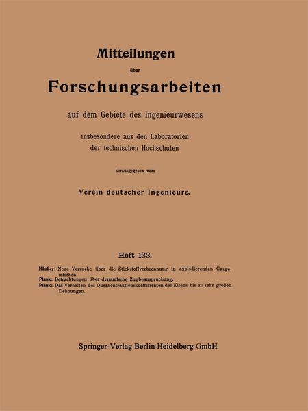Produktbild: Mitteilungen &uuml;ber Forschungsarbeiten auf dem Gebiete des Ingenieurwesens