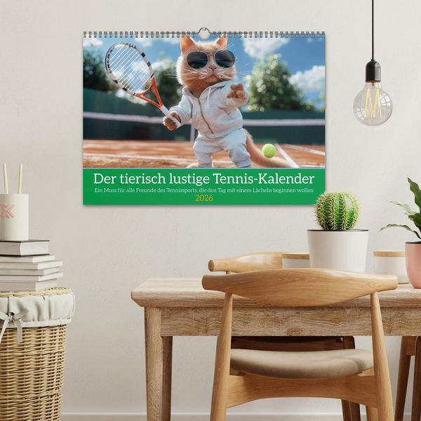 Produktbild: Der tierisch lustige Tennis-Kalender (Wandkalender 2026 DIN A3 quer), CALVENDO Monatskalender