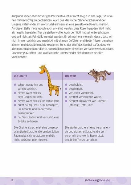 Produktbild: 40 Vorlesegeschichten zur Giraffensprache, ab 6 Jahre