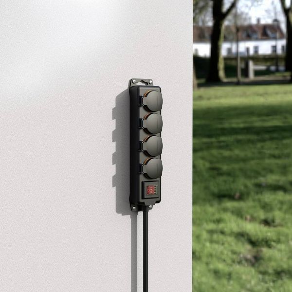 Produktbild: Hama 00223064 Gartensteckdose Schwarz erh&ouml;hter Ber&uuml;hrungsschutz, mit Schalter