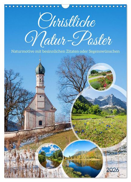 Produktbild: Christliche Natur-Poster 2026 (Wandkalender 2026 DIN A3 hoch), CALVENDO Monatskalender