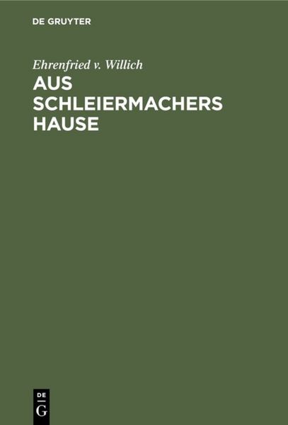 Produktbild: Aus Schleiermachers Hause