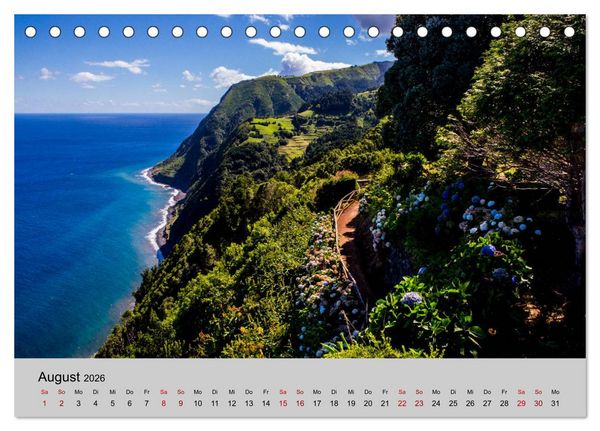 Produktbild: Azoren - S&atilde;o Miguel (Tischkalender 2026 DIN A5 quer), CALVENDO Monatskalender