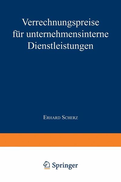 Produktbild: Verrechnungspreise f&uuml;r unternehmensinterne Dienstleistungen