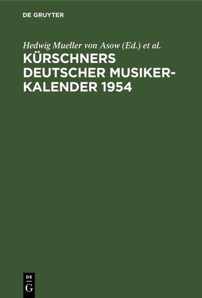 Produktbild: K&uuml;rschners Deutscher Musiker-Kalender 1954