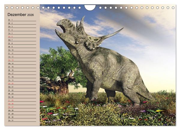 Produktbild: Dinosaurier. Urzeitliche Giganten (Wandkalender 2026 DIN A4 quer), CALVENDO Monatskalender