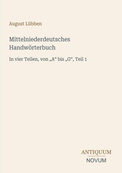 Produktbild: Mittelniederdeutsches Handw&ouml;rterbuch