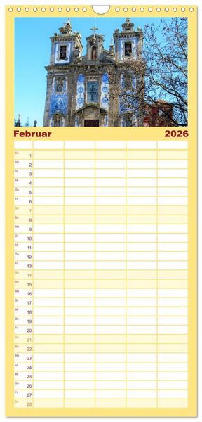Produktbild: Familienplaner 2026 - St&auml;dtereise nach Porto mit 5 Spalten (Wandkalender, 21 x 45 cm) CALVENDO