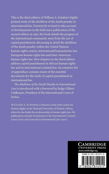 Produktbild: The Abolition of the Death Penalty in International Law