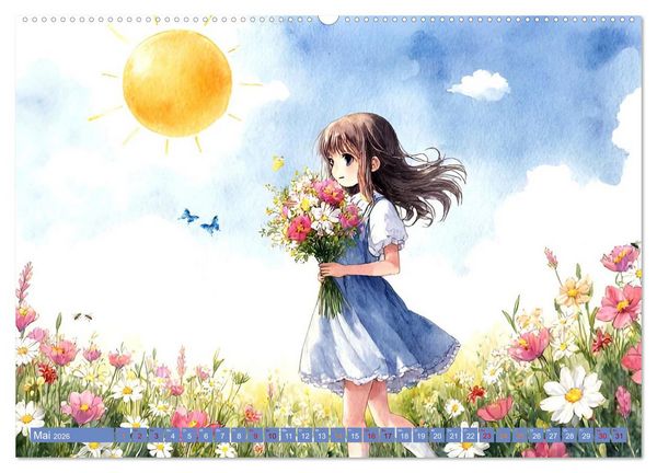 Produktbild: Manga-Momente (hochwertiger Premium Wandkalender 2026 DIN A2 quer), Kunstdruck in Hochglanz