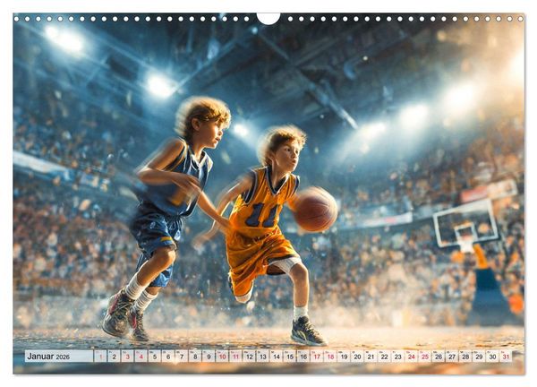Produktbild: Basketball - Kids in Action (Wandkalender 2026 DIN A3 quer), CALVENDO Monatskalender