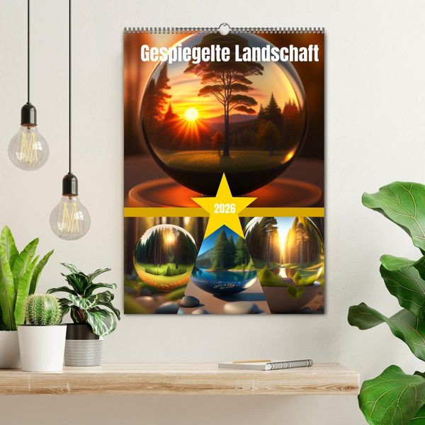 Produktbild: Gespiegelte Landschaft (Wandkalender 2026 DIN A2 hoch), CALVENDO Monatskalender
