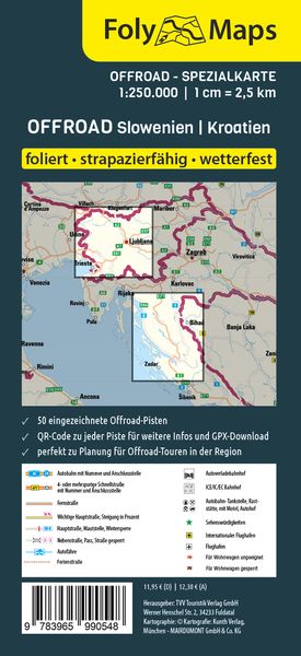Produktbild: FolyMaps OFFROAD Slowenien Kroatien 1:250 000