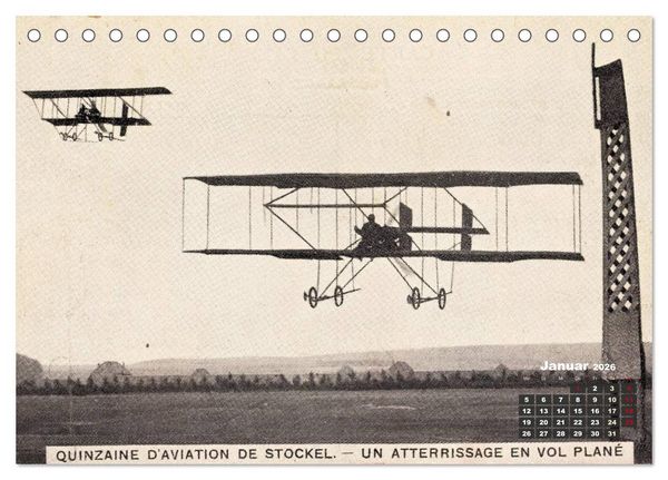 Produktbild: Doppeldecker entdeckt auf historischen Postkarten (Tischkalender 2026 DIN A5 quer), CALVENDO Monatskalender