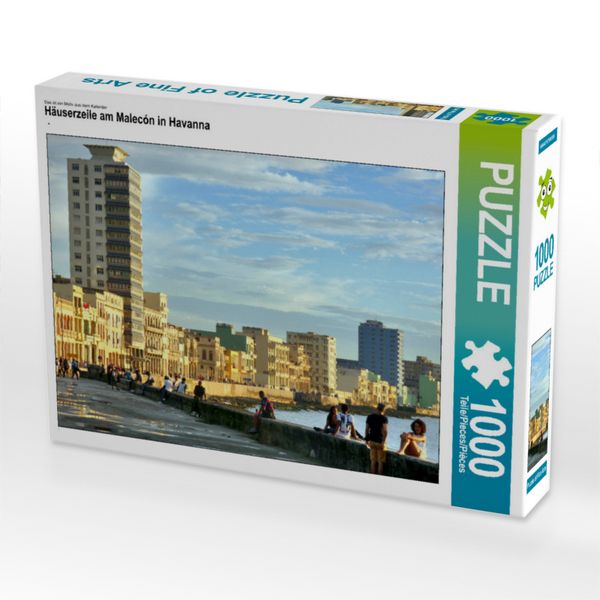 Produktbild: CALVENDO Puzzle H&auml;userzeile am Malec&oacute;n in Havanna | 1000 Teile Lege-Gr&ouml;&szlig;e 64x48cm Foto-Puzzle f&uuml;r gl&uuml;ckliche Stunden