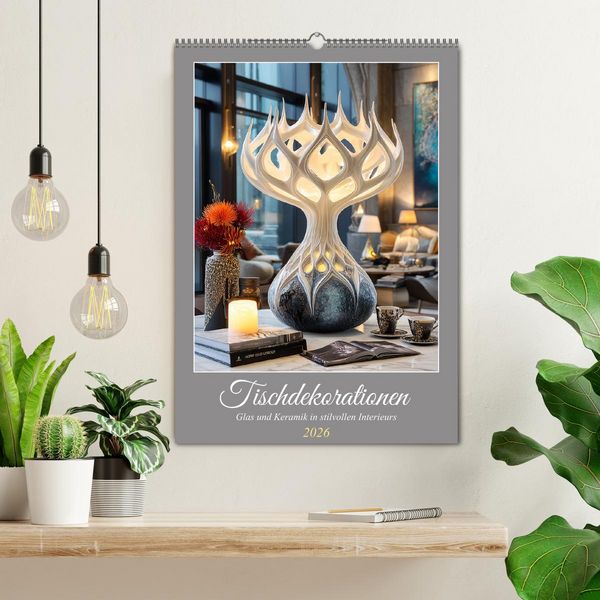 Produktbild: Tischdekorationen. Glas und Keramik in stilvollen Interieurs (Wandkalender 2026 DIN A2 hoch), CALVENDO Monatskalender