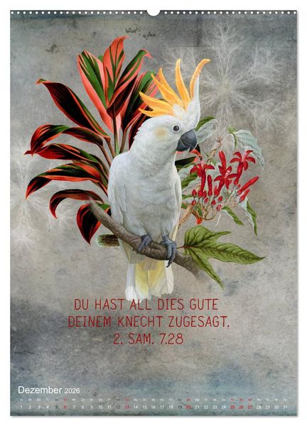 Produktbild: Bibelworte f&uuml;r Vogelfreunde (Wandkalender 2026 DIN A2 hoch), CALVENDO Monatskalender