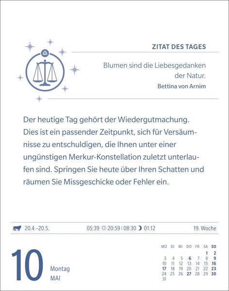 Produktbild: Waage Sternzeichenkalender 2027 - Tagesabrei&szlig;kalender - Ihr Horoskop f&uuml;r jeden Tag