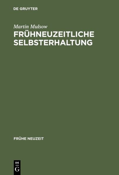 Produktbild: Fr&uuml;hneuzeitliche Selbsterhaltung