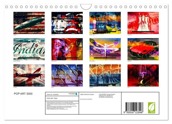 Produktbild: POP ART 3500 (Wandkalender 2026 DIN A4 quer), CALVENDO Monatskalender
