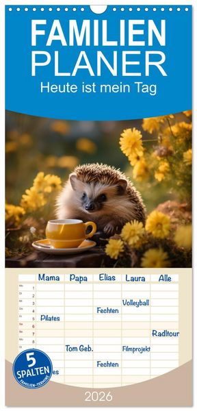 Produktbild: Familienplaner 2026 - Heute ist mein Tag mit 5 Spalten (Wandkalender, 21 x 45 cm) CALVENDO