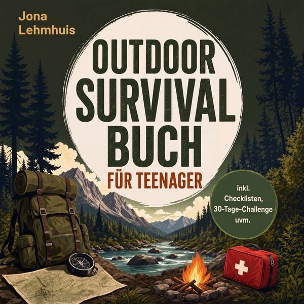 Produktbild: Outdoor Survival Buch f&uuml;r Teenager: Der Praxisguide f&uuml;r spannende Abenteuer in der Natur mit Orientierung, Notfallrucksack und Erster Hilfe - inkl. Checklisten, 30-Tage-Challenge uvm.