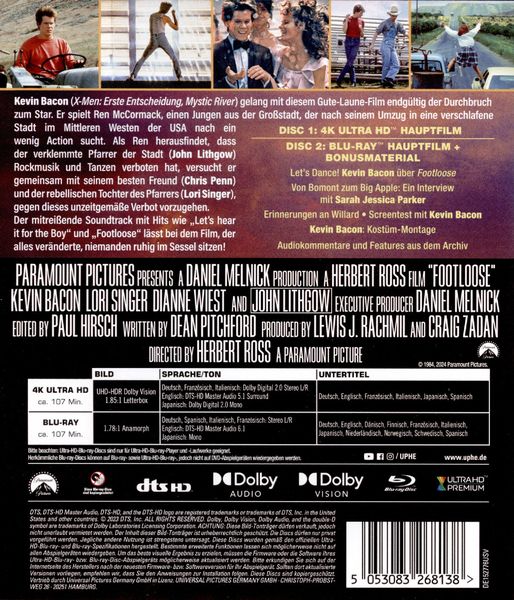 Produktbild: Footloose (4K Ultra HD) + (Blu-ray)