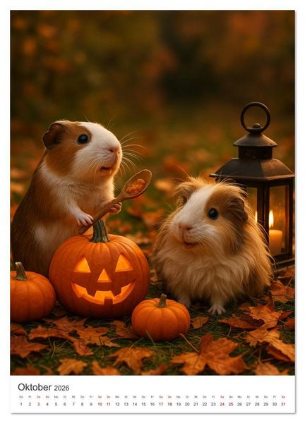 Produktbild: Cozy Moments - Meerschweinchen Kalender (hochwertiger Premium Wandkalender 2026 DIN A2 hoch), Kunstdruck in Hochglanz