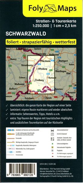 Produktbild: FolyMaps Karte Schwarzwald 1:250 000