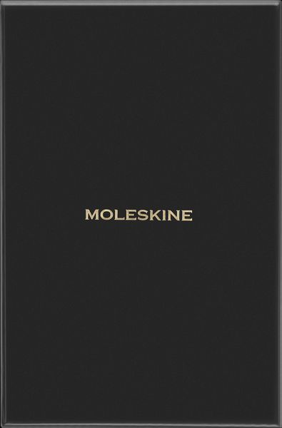 Produktbild: Moleskine Vegea Capri Notizb. A5 lin. Kt schwarz Petrol/Box