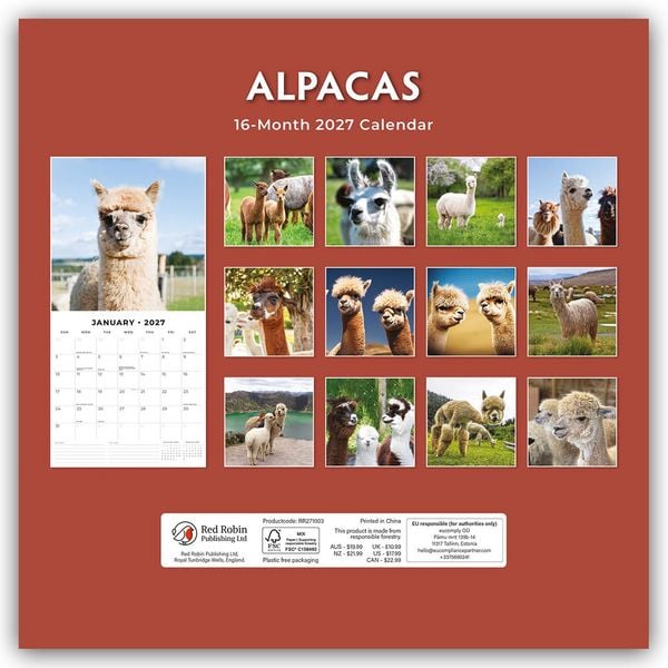 Produktbild: Alpacas &ndash; Alpakas 2027 &ndash; 16-Monatskalender