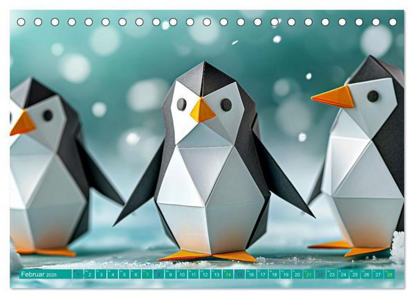 Produktbild: PINGUINE - modern Art (Tischkalender 2026 DIN A5 quer), CALVENDO Monatskalender