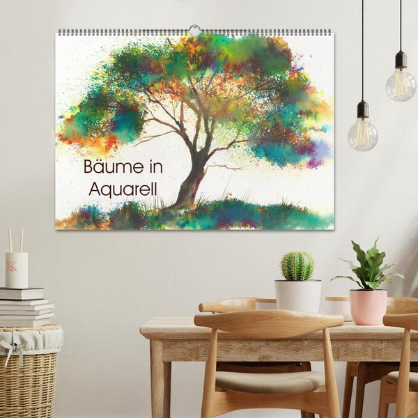Produktbild: B&auml;ume in Aquarell (Wandkalender 2026 DIN A2 quer), CALVENDO Monatskalender